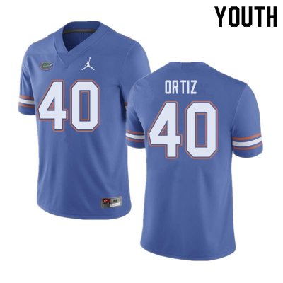 Youth Florida Gators #40 Marco Ortiz NCAA Jordan Brand Blue Authentic Stitched College Football Jersey ICX6762VI